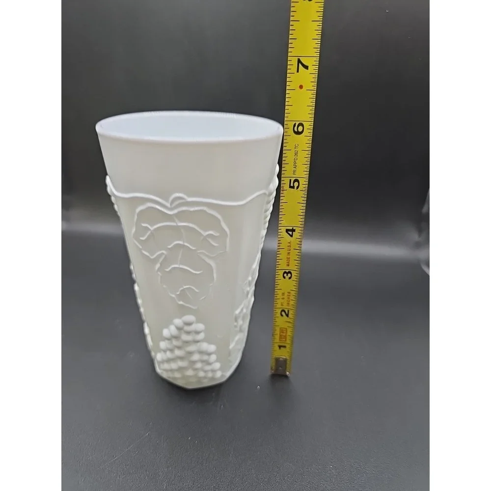 Vintage Indiana Milk Glass Harvest Pattern (Grape Vine) Tumbler